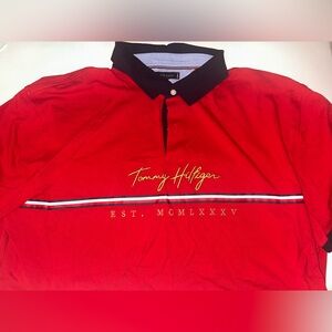 Tommy Hilfiger Mens Bold Red Polo Shirt